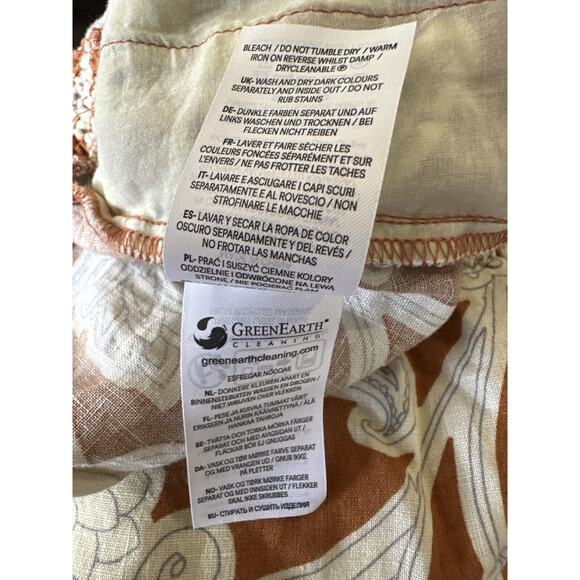 Boden Linen Shirred Waist Shorts Smocked Pull On Vine Coastal US Plus Size 16 18 - Picture 7 of 11